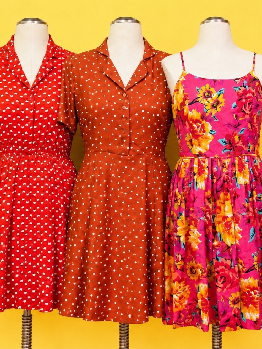 Princess Highway Rust Polka Dot Short Sleeve Fit & Flare Dress